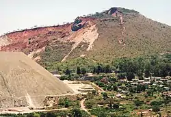 Blick auf Asbestmine in Mashava.