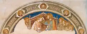 Krönung Mariens, Lunette  in der Bardi di Vernio-Kapelle in Santa Croce, Florenz, 1335-40