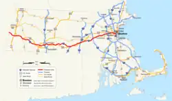 Karte der Massachusetts Turnpike