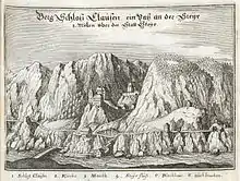 Kupferstich aus Matthäus Merians Topographia Austriacarum (erschienen 1679)