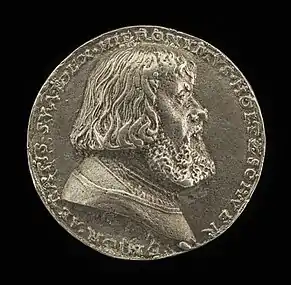 Profil auf einer Münze des Matthes Gebel von 1529
