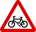 Radfahrer beim Einfahren oder Überqueren