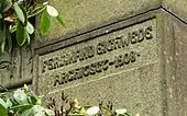 Bauinschrift mit Nennung des Architekten Ferdinand Eichwede und der Jahreszahl 1908