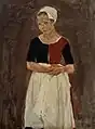 Max Liebermann:Stehendes Mädchen in Dreiviertelfigur