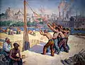 Maximilien Luce:Les batteurs de pieux entre