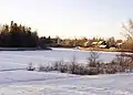 Das Kirchdorf Maxmo im Winter
