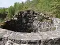 Schachtöffnung an der Oberfläche (Ø ca. 5 m)