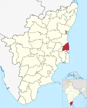 Positionskarte des Distrikts Mayiladuthurai