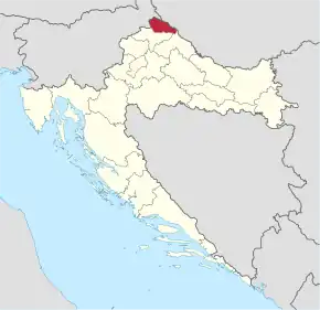 Lage der Gespanschaft hervorgehoben