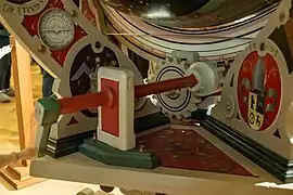 Detail der funktionsfähigen Mechanik der Replika des St. Galler Globus