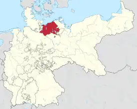 Lage des Großherzogtums Mecklenburg-Schwerin im Deutschen Kaiserreich