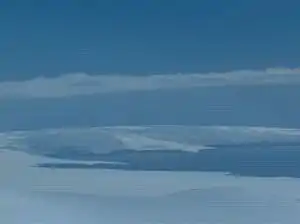 Blick vom nördlichen Friesland Ridge auf den Medwen-Gletscher