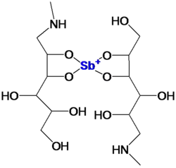 Strukturformel von N-Methylglucaminantimonat