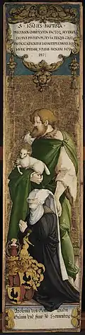 Der hl. Johannes der Täufer mit der Stifterin Apollonia von Henneberg  - Staatliche Kunsthalle Karlsruhe