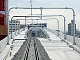 Zugang vom Viadukt zu den zukünftigen Bahnsteigebenen
