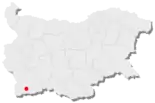 Karte von Bulgarien, Position von Melnik hervorgehoben