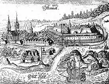 Historische Zeichnung der Stadt Memel, 1684
