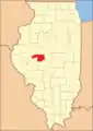 Das Menard County bei seiner Gründung im Jahr 1839 bis 1841