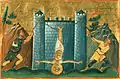 Menologion Basileios’ II. (Meister Nestor): Martyrium des Apostels Philippus