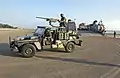 Ein malaysisches Fahrzeug vom Typ GD 290 mit einem M2-Maschinengewehr