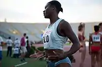 Merlene Ottey – jetzt für Slowenien startend – verpasste das Finale um einen Rang
