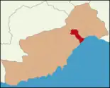 Karte der Türkei, Position von Mezitli hervorgehoben
