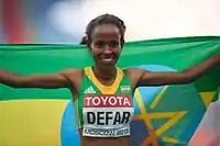 Mit der zweifachen Olympiasiegerin (2004/2012) Meseret Defar wurde eine der erfolgreichsten Langstrecklerinnen zum zweiten Mal nach 2007 Weltmeisterin