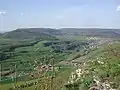 Messelstein mit Blick zum Kalten Feld (links)