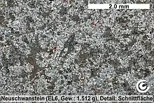 Detailansicht Schnittfläche Meteorit Neuschwanstein II