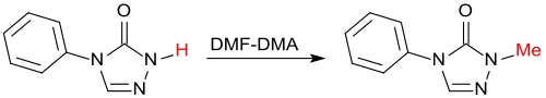 Methylierung von 4-Phenyl-1,2,4-triazol-3-on
