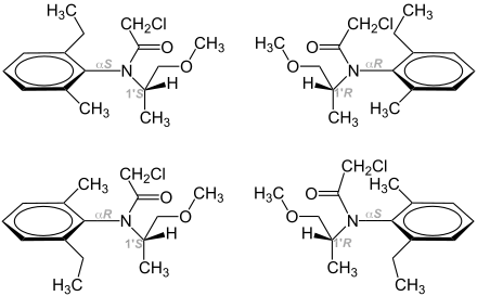 Die vier Stereoisomere von Metolachlor