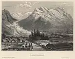 Grindelwald mit Unterem Grindelwaldgletscher, Ende der 1850er Jahre