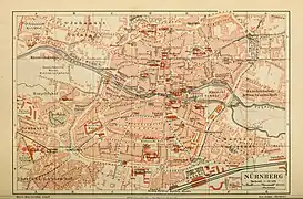 Altstadt und Stadterweiterungenum 1890
