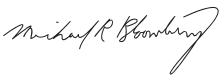 Unterschrift von Michael Bloomberg