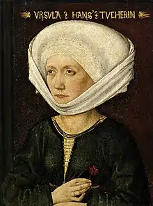 Ursula Tucher geb. Harsdörfferin († 1504), Gemahlin des Hans Tucher (von Michael Wolgemut, 1478)