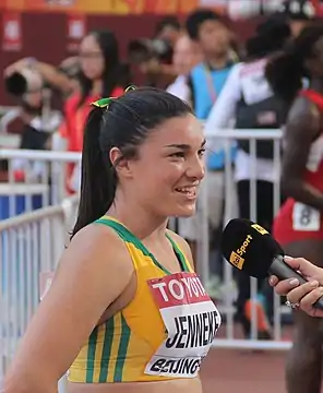 Michelle Jenneke bei den Weltmeisterschaften 2015 in Peking