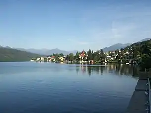 Millstatt am Millstätter See, Ostansicht gegen die Hohen Tauern