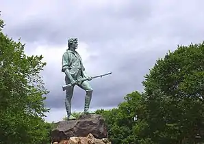 Die Minute Man-Statue von Captain John Parker, in Lexington (Massachusetts)