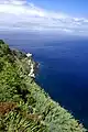 Blick vom Aussichtspunkt Miradouro da vista dos Barcos auf den Leuchtturm