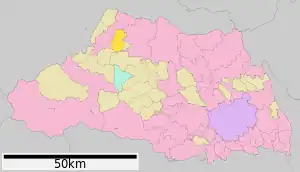 Lage Misatos in der Präfektur