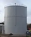 Mitteldruck-Membrangasbehälter, Speichervolumen 1.500 m³, Betriebsdruck 130 mbar, Abfallbeseitigung Hannover-Lahe