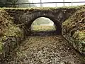 Mittlerer Kellerhalsteich, Gewölbebrücke Ausflut von der Luftseite