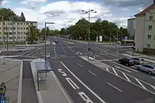 Kreuzungsbereich Max-Liebermann-Straße/Landsberger Straße