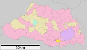 Lage Miyoshis in der Präfektur