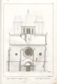 Aufriss der Westseite von St. Paulus in Georg Moller: Denkmähler der deutschen Baukunst Band 2,2