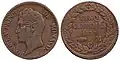 5 Centimes 1837, Honoré V