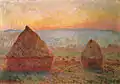 Claude Monet: Getreideschober bei Sonnenuntergang, 1888 bis 1889.