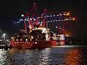 Monte Verde 2021 im Hamburger Hafen bei Nacht