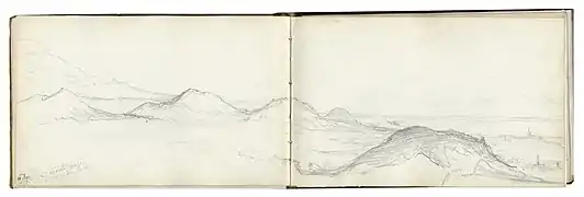 10. April 1876. Blick von den Monti Rossi über Nicolosi