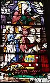 Fenster 5, Unterweisung Mariens und Stifterin